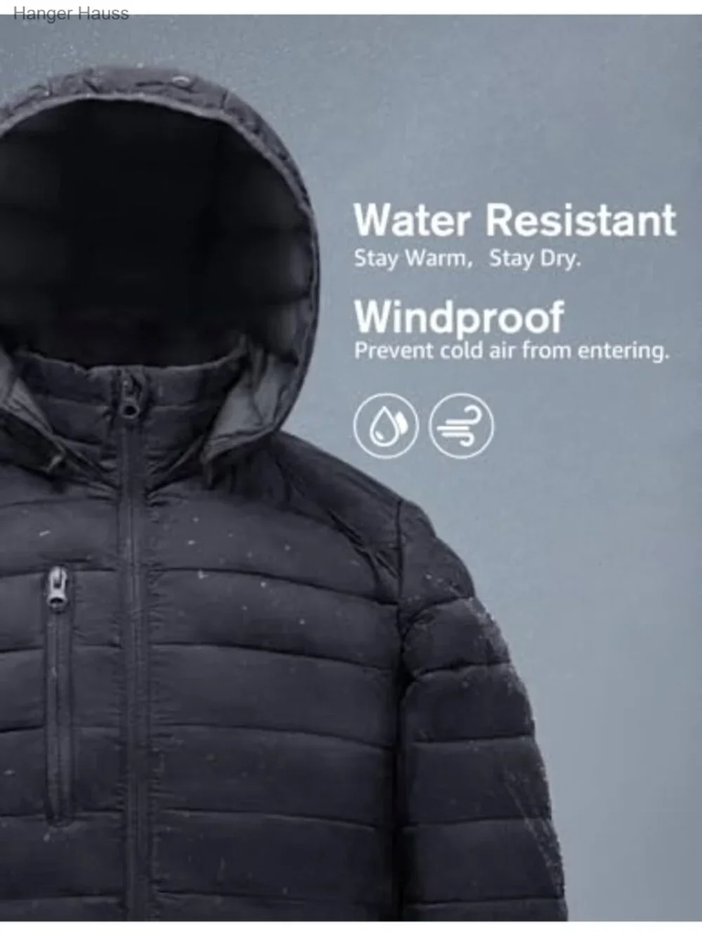 Kids Puffer Jacket Waterproof Synthetic Down Zip-Off Hood